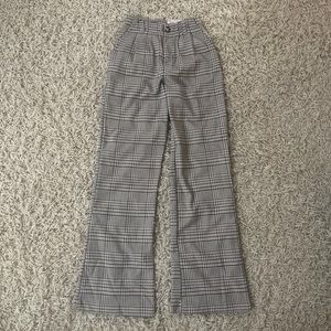 SO Plaid High Waisted Wide Leg Trousers